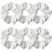 6 Pcs Satin Silk Hair Scrunchies Soft Hair Ties Fashion Hair Bands Hair Bow Ropes Hair Elastic Ponytail Holders Hair Accessories for Women and Girls (4.2 inch Pure White) 4.2 Inch (Pack of 6) Pure White