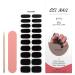 Gel Nail Stickers Semi Cured Gel Nails Semi Cured Gel Nail Wraps Nail File & Wooden Cuticle Stick 20 Pc. for Nails Salon-Professional Quality Manicure Set&Pedicure Supplies- Black
