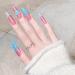 Xerling Blue Heart French Coffin Nails with Charms - Long Press On Ballerina Fake Nails for Women & Girls | Stylish Stick-On False Nails (Pattern C - Buy Online on GoSupps.com