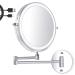 Amelar 8 Inch Wall Mounted Makeup Mirror USB Rechargeable LED 3 Color Lights Two Sided 1X/10X Magnifying Mirror Touch Switch Intelligent Shutdown 360° Swivel Vanity Mirror for Bathroom Hotel(Silver) 1.silver