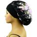 Satin Sleep Bonnet for Curly Hair | Large Silk Night Cap for Women - Floral Black - Buy Online on GoSupps.com