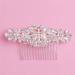 Angoily 1pc Wedding Hair Comb Rhinestone Hair Comb Alloy Hair Comb Hair Combs for Women Bling Hair Comb Pearl Wedding Comb Pearl Hair Comb Pearl Side Comb Vintage Hair Piece Miss