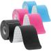 Kinesiotapes Proximated 3 rolls 60 stripes kinesiology tape waterproof physio tape and sports tape for sport for knees shoulder and elbow muscle-tight strapping ribbons 5mx5cm (mix color) black + pink + blue