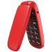USHINING GSM senior mobile phone flip phone without contract large button mobile phone simple with emergency call button 1.77 inch color display - red