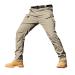 Wide cargo vose men single-colored outdoor stretch overalls for men with large pockets loose soft pants rain density training pants pants men side pockets khaki l
