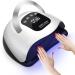 UV LED nail lamp 320 W fast nail dryer nail hardening light with 72 LED beads LCD touchscreen 4 timer settings car sensor high temperature protection black