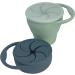 BraveJusticeKidsCo. Snack Attack Silicone Baby Snack Cup 2-Pack - Mint and Stormy | Collapsible Snack Cup - Buy Online on GoSupps.com