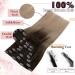 Easyouth Balayage Brown Clip in Hair Extensions - 18 Inch, 7Pcs, 120g - Ombre Brown to Blonde - Double Weft Human Hair Extensions - Clip #2/6/18 - Buy Online on GoSupps.com