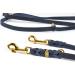 Copcopet Handmade Blue Fat Leather Dog Leash - 3-Way Adjustable Brass Fittings 3m x 15mm - Premium German Quality - Buy Online on GoSupps.com