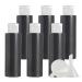 Zeoabsy 6 pieces empty 100ml black Pet plastic bottle with white hinged lid flat shoulder portable bottle for cosmetic fluids oil travel black 100ml