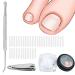 52 Pcs Ingrown Toenail Correction Strips Brace Kit Ingrown Toenail Corrector Toenail Correction Patches Ingrown Toenail Treatment Toenail Straightener Strips with Nail Clipper for Women Men Foot Care