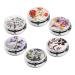 6Pcs Elegant Pill Box Case CREATIEE-PRO Portable Medicine Tablet Vitamin Holder Organizer with 3 Component for Purse Pocket Travel - Practical & Fashionable(6 Patterns 1.6Inches) Style 1