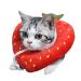 QYCX Pet Collar-Adjustable Cat Recovery Collar&Cute Soft Strawberry Neck Cone After Surgery Anti-Bite Lick Wound Healing Protective Cat Elizabethan Collar for Kitten&Puppy