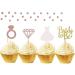 JeVenis Set of 36 Glitter Bride to be Cupcake Toppers Diamond Ring Wedding Dress Cupcake Toppers for Wedding Engagement Bridal Shower Decorations