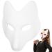 Alipis Fox Mask - White Blank Hand-Painted Japanese Style DIY Crafting Mask for Halloween Masquerade & Cosplay - Buy Online on GoSupps.com