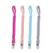 Voarge 4 pieces of pacifier pacifier strap baby pacifier chains clips cotton pacifier with stainless steel clamps for unisex-baby (color mixing)