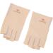 Manicure Gloves UV Protection Stretchy Breathable Fingerless Fiber Cotton Nail Lamp Gloves for Home Salon Grey (Light Yellow) - Buy Online on GoSupps.com