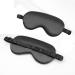 Pure Black Silk Sleep Mask - Adjustable Strap for Full Night's Sleep - Travel and Nap Aid - Super Soft Eye Shade Cover - Buy Online on GoSupps.com