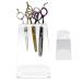 Kasmole Salon Shear Holder | Acrylic Hairdresser Scissor Holder | Groomer Scissors Rack 6- Clear Combs Storage Desktop Organizer for Stylists for Barber Shop Home