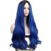 Blue Long Ombre Black Wigs for Women - Dark Root Middle Part | Perfect for Cosplay Parties & Costumes | Shop Now! - Buy Online on GoSupps.com