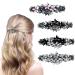 4Pcs Elegant Hair Clips Rhinestones Hair Barrettes Flower French Clip Flower Hairpin Vintage Hair Barrettes for Women