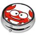 Buy Cartoon Crab Round Pill Box - 3 Compartment Travel Medicine Organizer | Portable Decorative Pocket Purse - Buy Online on GoSupps.com