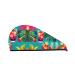 Tropical Cocktails Coral Velvet Dry Hair Cap Caps with Buttons for Drying Curly Long & Thick Hair Anti Frizz