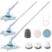 Electric Spin Scrubber Cordless Cleaning Brush with 6 Replaceable Brush Heads and Adjustable Extension Handle 450Rpm Automatic Brush Cleaner for Bathroom Floor Tile