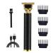 OSMARI Hair Trimmers T-Blade Trimmer Cordless Rechargeable Grooming Kits Zero Gapped Detail Beard Shaver with 3 Guide Combs for Family Children Men's (Black)