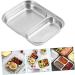 Alipis Stainless Steel Serving Tray Baby Separation Board Snack 20.00X15.00X3.00CM Silver - Buy Online on GoSupps.com