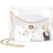 HAOGUAGUA Clear Stadium Approved Purse | See Through Bag for Concerts & Sports Events | Gold Clear Handbag for Women - Buy Online on GoSupps.com