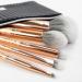 MODA Royal & Langnickel Full Size Crackle 6pc Makeup Brush Set with Pouch Includes - Multi-Purpose Powder Contour Eye Shader Smoky Eye and Angle Liner Rose Gold - Buy Online on GoSupps.com