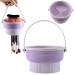 Ponhey Silicone Makeup Brush Cleaner Mat with Brush Drying Holder Make Up Brush Cleaning Bowl Cosmetic Brush Washing Tool for Makeup Brush Sponge Powder Puff (Purple)