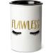 Round White Ceramic Makeup Brush Holder with Cute Sayings - Flawless Cosmetic Organizer for Vanity Countertop - Buy Online on GoSupps.com