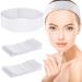 WILLBOND 50 Pieces Disposable Headbands Soft Non-woven Spa Facial Headbands Stretch Skin Care Hair Band with Convenient Closure  Salon Makeup Sauna Supplies for Women Girls  White