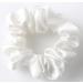 Shoppy Floor Silk Hair Scrunchies - 100% Pure Mulberry Grade 6A Silk Hair Ties for Women - White - Less Frizz & Breakage - Gentle & Durable Elastics