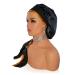 Silk Feel 2X Layer Satin Bonnet with Tie Band for Black Women - Small 1-black-1 - Buy Online on GoSupps.com