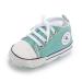BAIELey walk in the clouds Baby Boys Girls Infant Canvas Sneakers High Top Lace up Bling Sequins Soft Sole Newborn First Walkers Shoe 0-6 Months Green