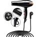 2000W professional hair dryer salon hair dryer (modeling windshield air collective nozzle comb type air nozzle rolling comb pointed tail comb large tooth comb hair clip *2)-black - Buy Online on GoSupps.com