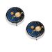(Outer Space Solar System) Round Pill Box 3 Compartment Pill Box Mini Decorative Pocket Purse Portable Travel Medicine Tablet Vitamin Holder Organizer Pill Case