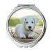 Mirror Travel Mirror Puppy Dog Pet Animal Cute White Adorable Canine pocket mirror portable mirror