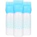 Lurrose Root Comb Applicator Bottle, 3pcs 6oz Root Comb Squeeze Applicator Bottles with Graduated Scale for Salon Hair Coloring Dyeing, Blue