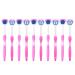 Tongue cleaner tongue cleaner 10 pieces tongue cleaner with a long handle ergonomic silicone tongue cleaner brush oral hygiene cleaning tool (blue) (pink)