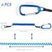 Heveer Spiral Keychain Fishing Lanyard - Elastic Ropes & Carabiner Blue/Black 6-Pack - Best Fishing Accessories for Anglers - Buy Online on GoSupps.com