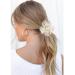 Brinie Pearl Flower Hair Ties - Pack of 3 Beige Hair Scrunchies for Women and Girls - Buy Online on GoSupps.com