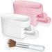 2pcs Dip Powder Recycling Tray System with Scoop & French Dip Nail Tray with Dust Cleaning Brush, AMAZDIP Dipping Powder Nail Glitter Holder Saver Accessories, 2-in-1 Multi Design - White & Pink Pink+White+Brush