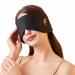 Sleep Mask Soft Pressure Free Double-Sided Eye Cover for Nap Sleeping Travel for Women Men Oversized Blindfold Light Blocking Eye Mask for Sleeping with Adjustable Band (Black)