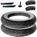 2x tires 12.5 inches 62-203 with white rim and tube with straight valve + mounting lever