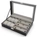 CAIHUASHOPING Leather 6 Watch Box & 3-Part Sunglasses Display Case Organizer - Multi-Use Storage for Men & Women (Black) - Buy Online on GoSupps.com