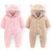 Cartoon Bear Snowsuit Winter Coat | Newborn Fleece Hooded Romper 3-6 Months - Buy Online on GoSupps.com